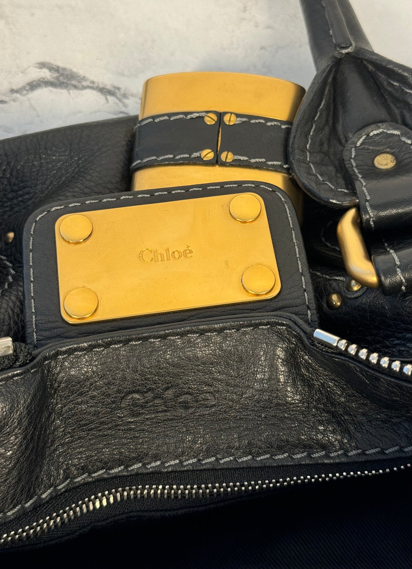 Chloé Vintage Black Leather Paddington Shoulder & Crossbody Bag