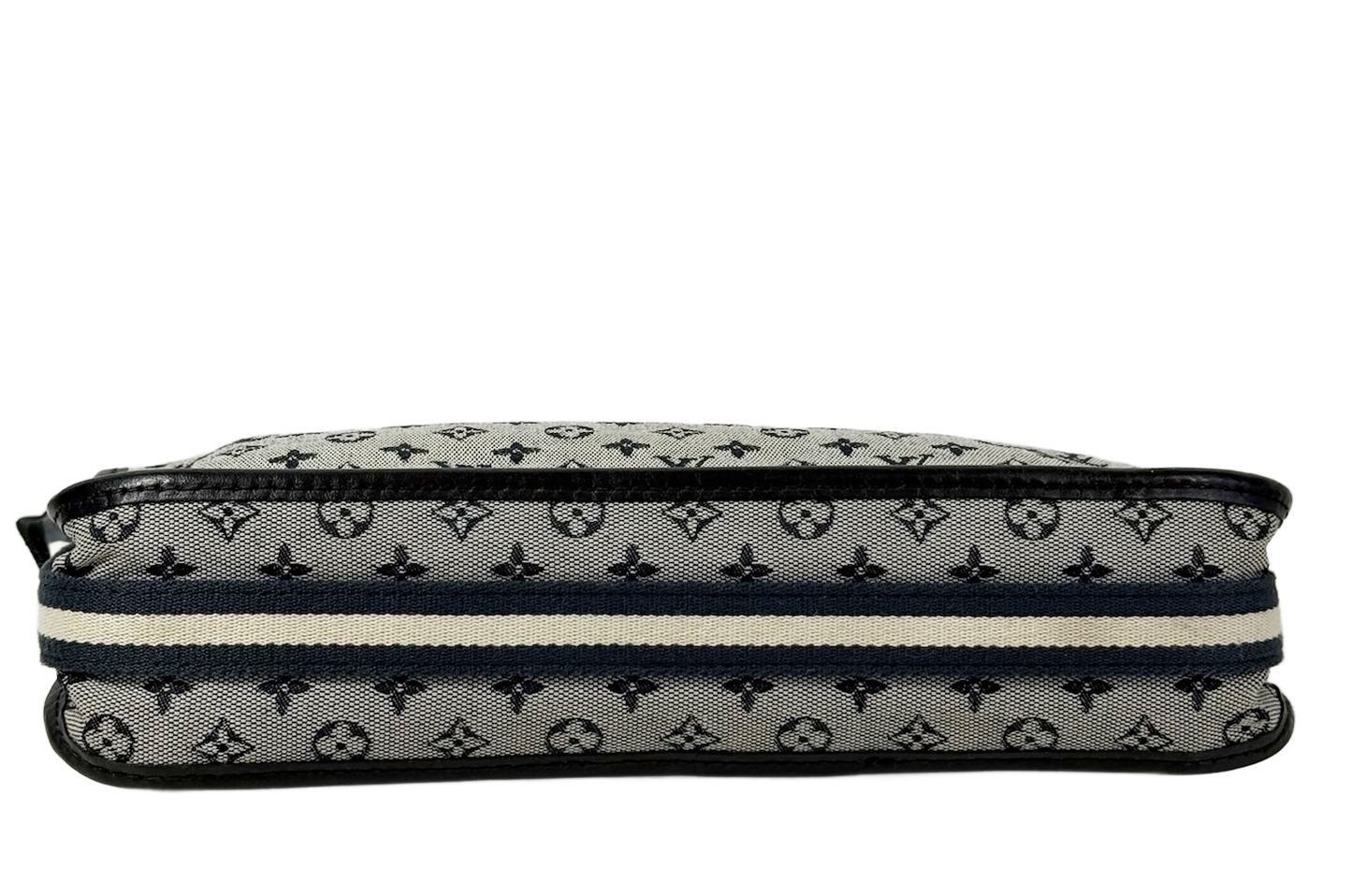 Louis Vuitton Vintage 2004 Navy Blue Mini Lin Monogram Kathleen Pochette Shoulder Bag