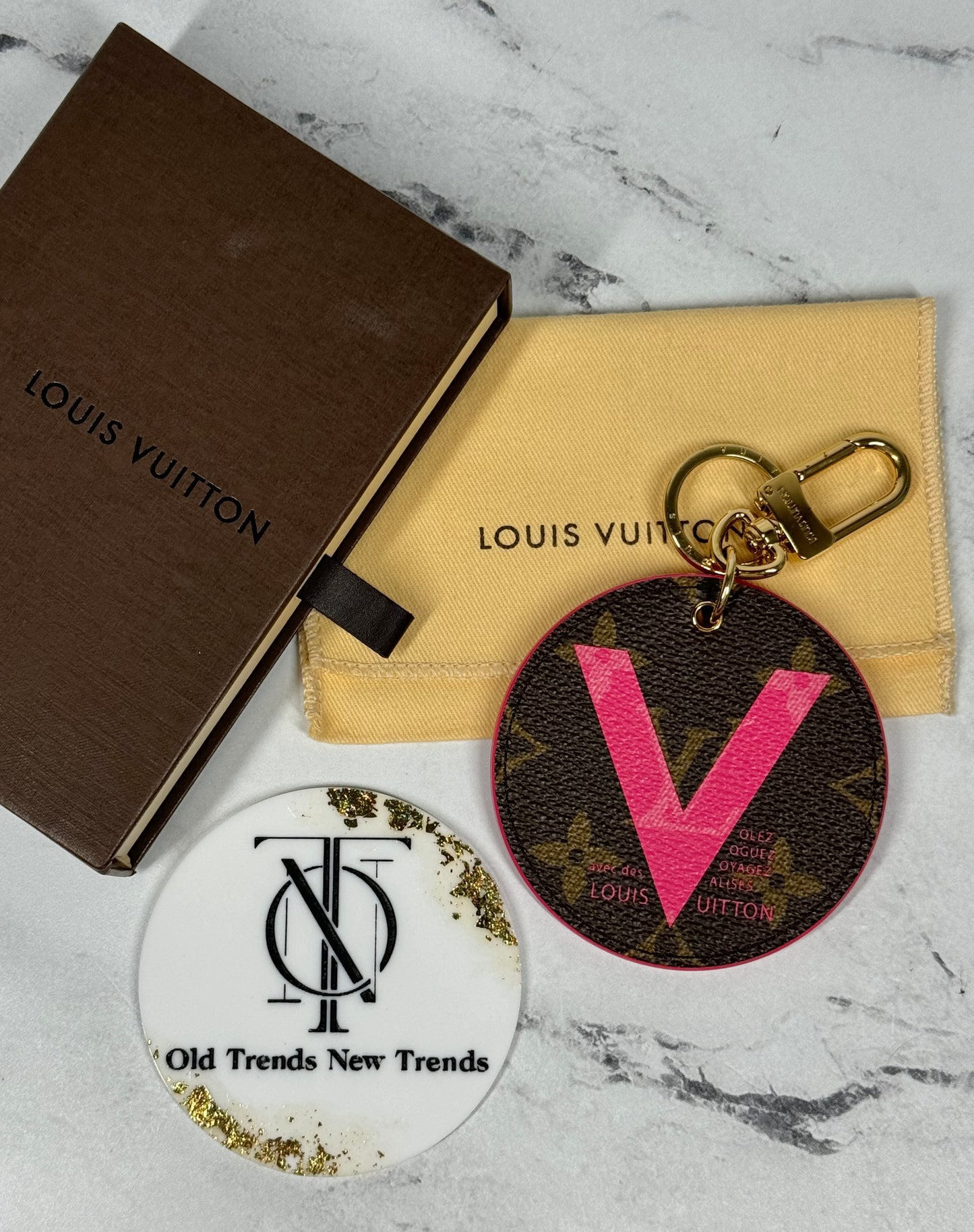 Louis Vuitton Summer 2015 Illustre Pink Grenade Monogram V Bag Charm & Key Holder