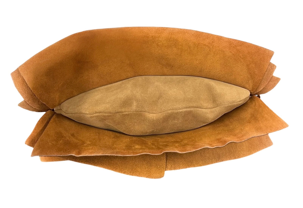 Yves Saint Laurent / YSL Vintage Light Brown Pony Hair Small St Tropez Ruffle Hobo Shoulder Bag