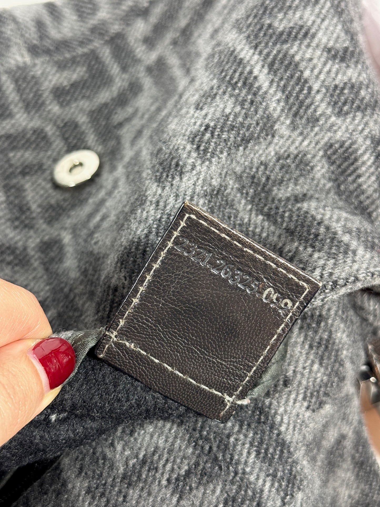 Fendi Vintage Gray Zucca Monogram Knit Wool Mamma Baguette Shoulder Bag