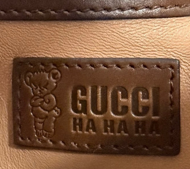 Gucci 2022 HA HA HA Collection Leopard Print Pony Hair Small Jackie Shoulder Crossbody Two-Way Bag