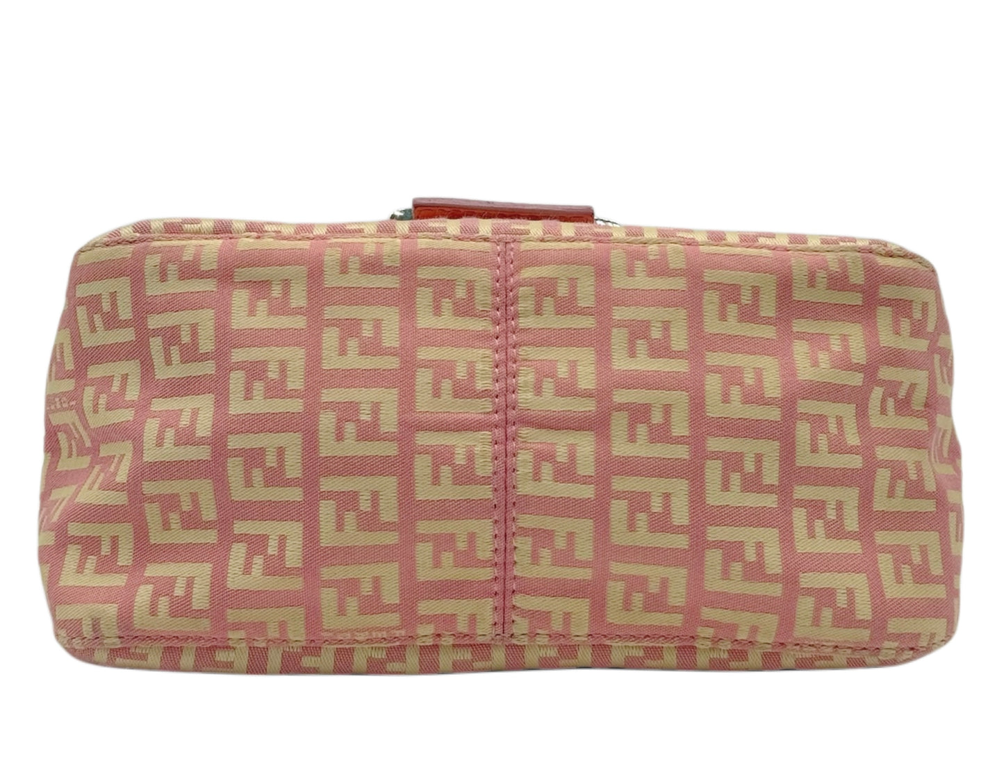 Fendi Vintage Pink & Yellow Zucchino Zucca Monogram Mini Mamma Baguette Shoulder Bag