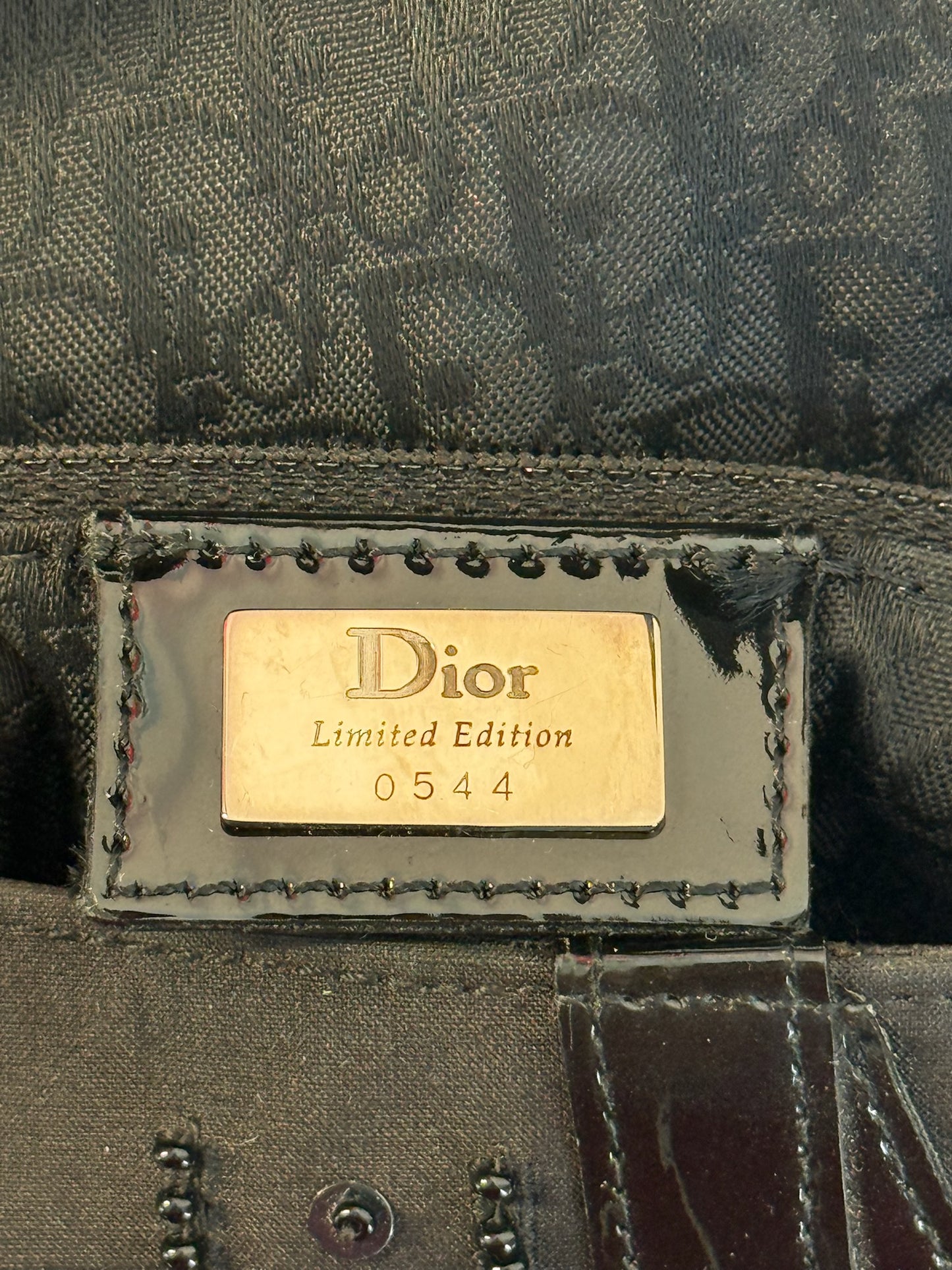 Dior Vintage Black Velvet Pom Pom Sequin Embellished Saddle Shoulder Bag #0544