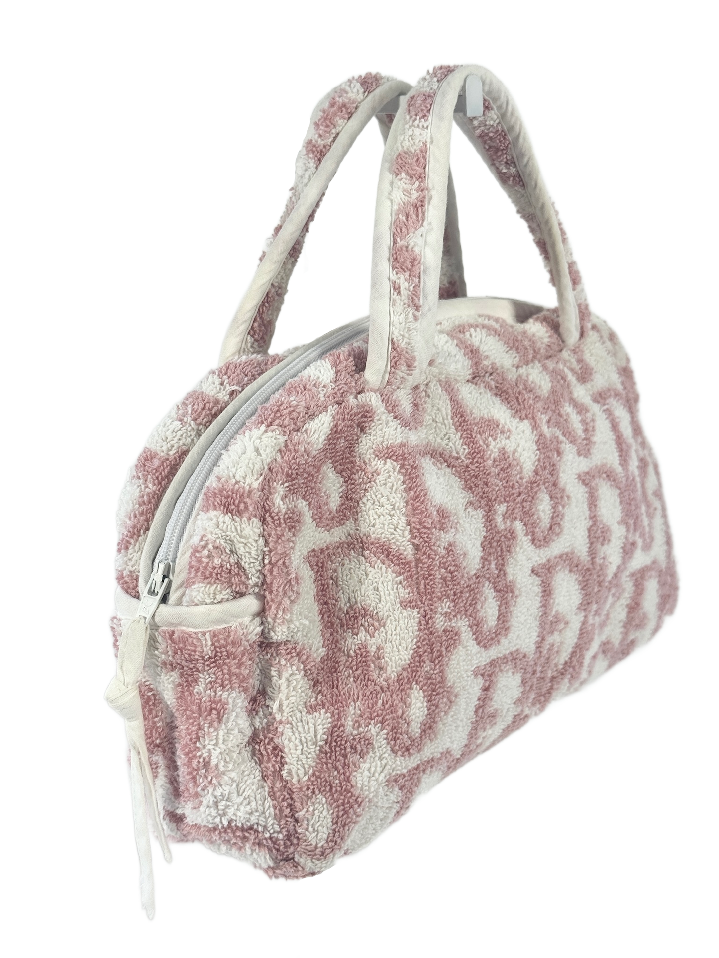 Dior Vintage Pink Monogram Diorissimo Terrycloth Cosmetic Mini Top Handle Bag