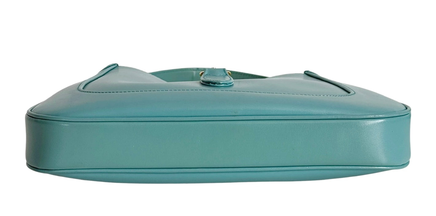 Gucci Teal Blue Leather 1961 Small 2-Way Jackie Shoulder Bag with Adjustable Long Strap