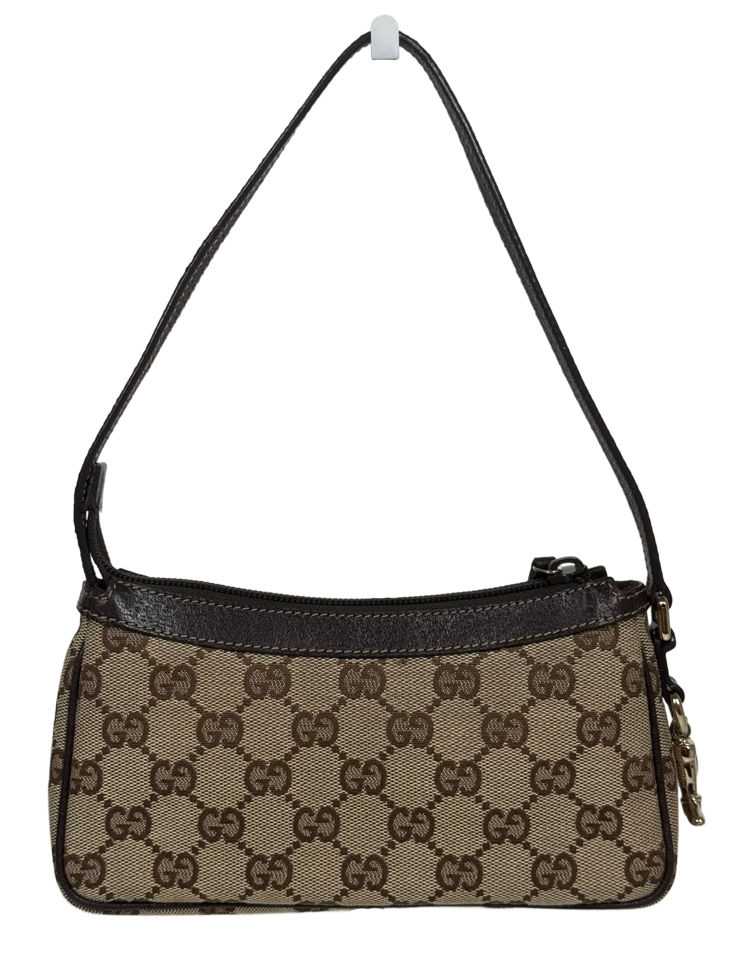 Gucci Vintage Brown GG Monogram Canvas Boot Charm Mini Pochette Shoulder Bag