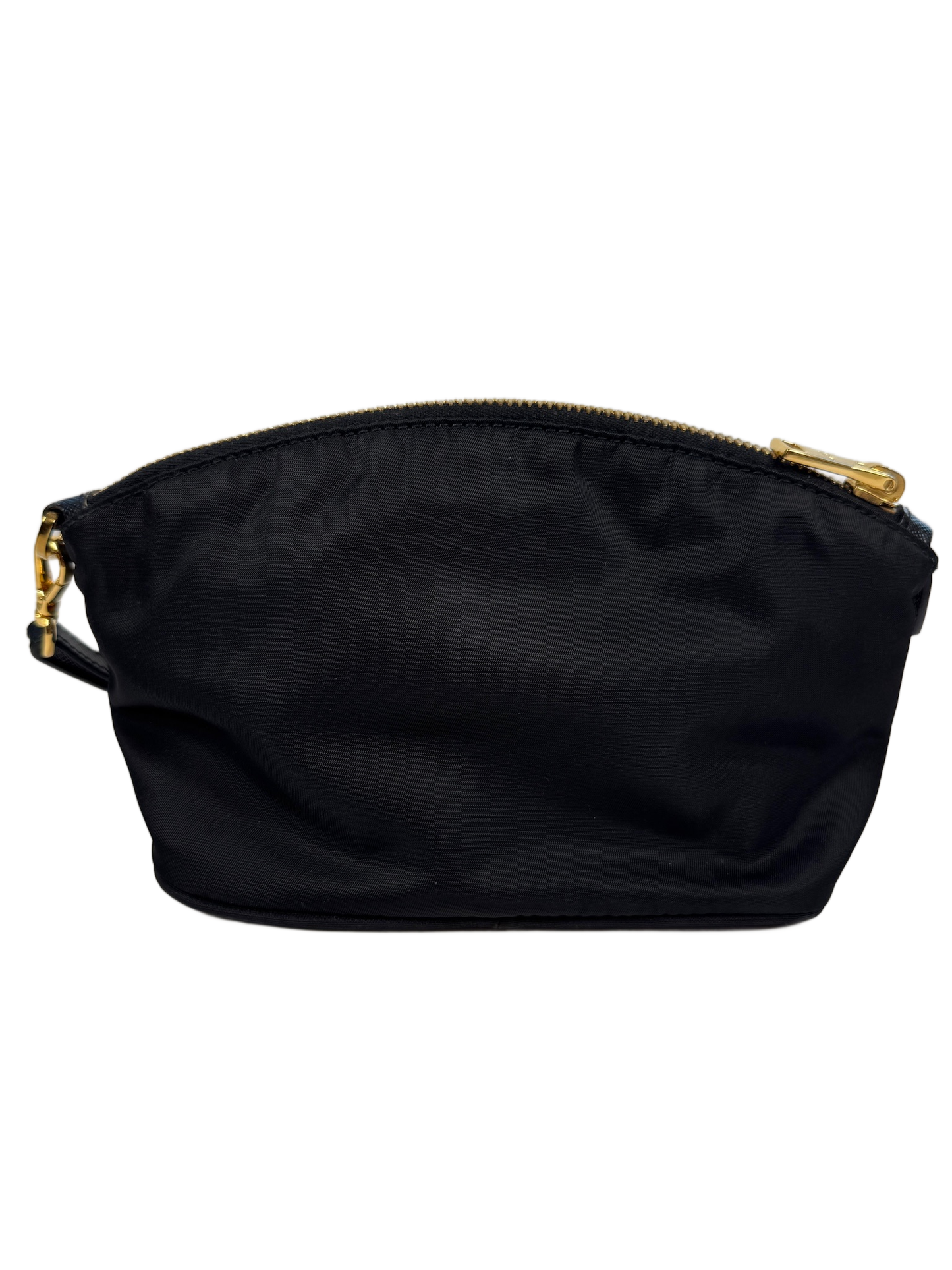Prada Vintage Black Nylon Half Moon Small Wristlet