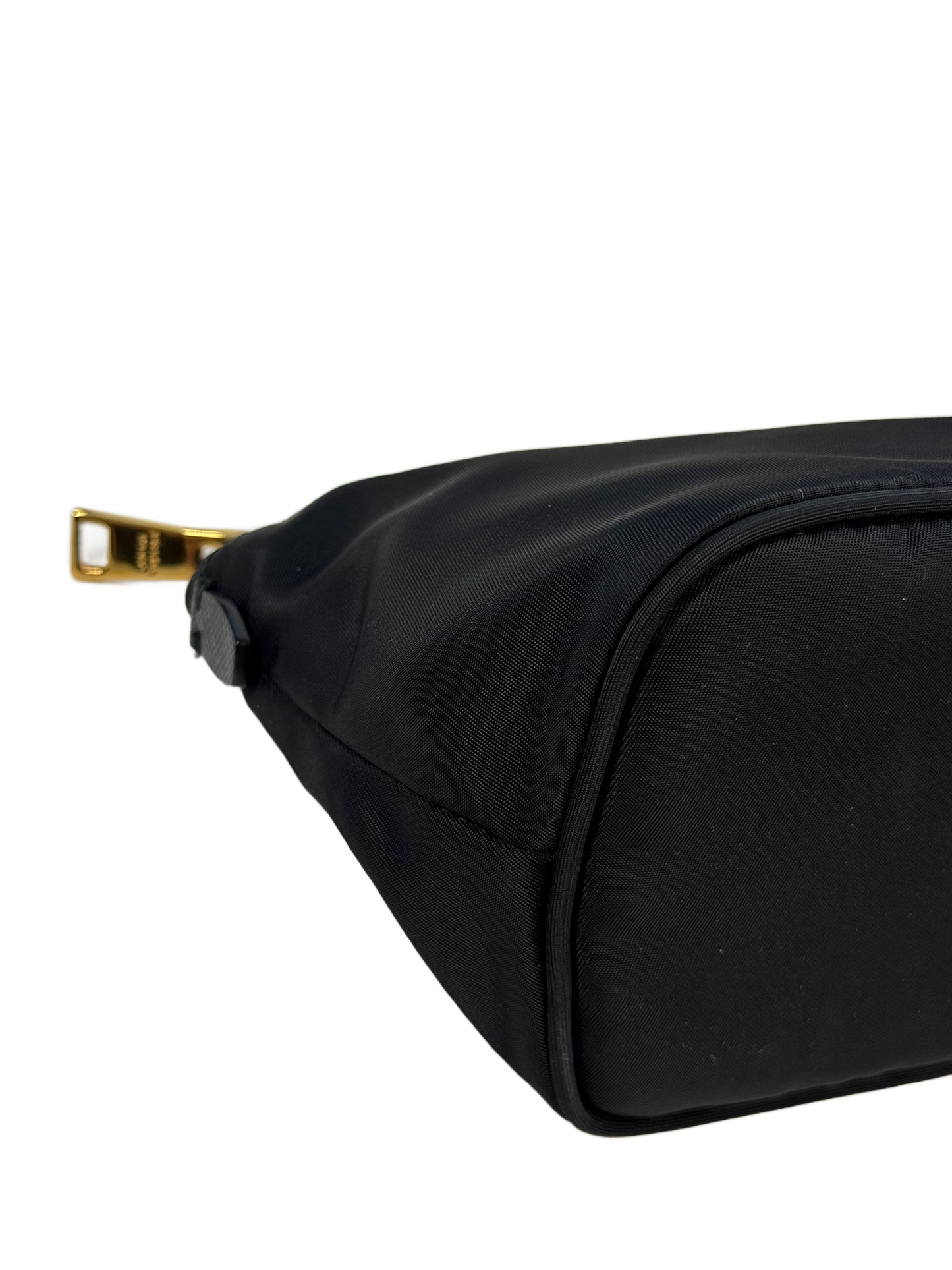 Prada Vintage Black Nylon Half Moon Small Wristlet