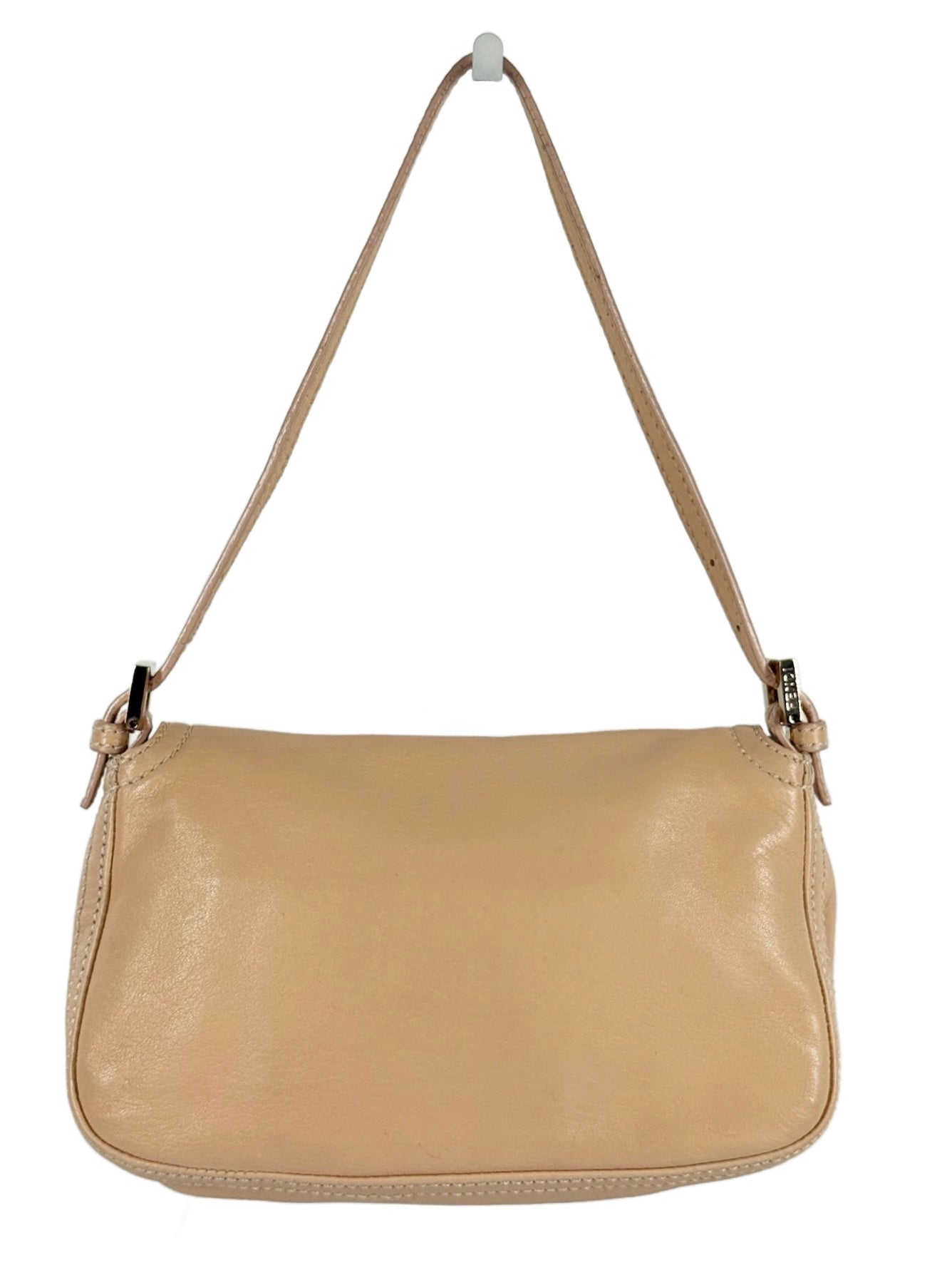 Fendi Vintage Baby Pink Calfskin Leather Stitch Mini Mamma Baguette Shoulder Bag