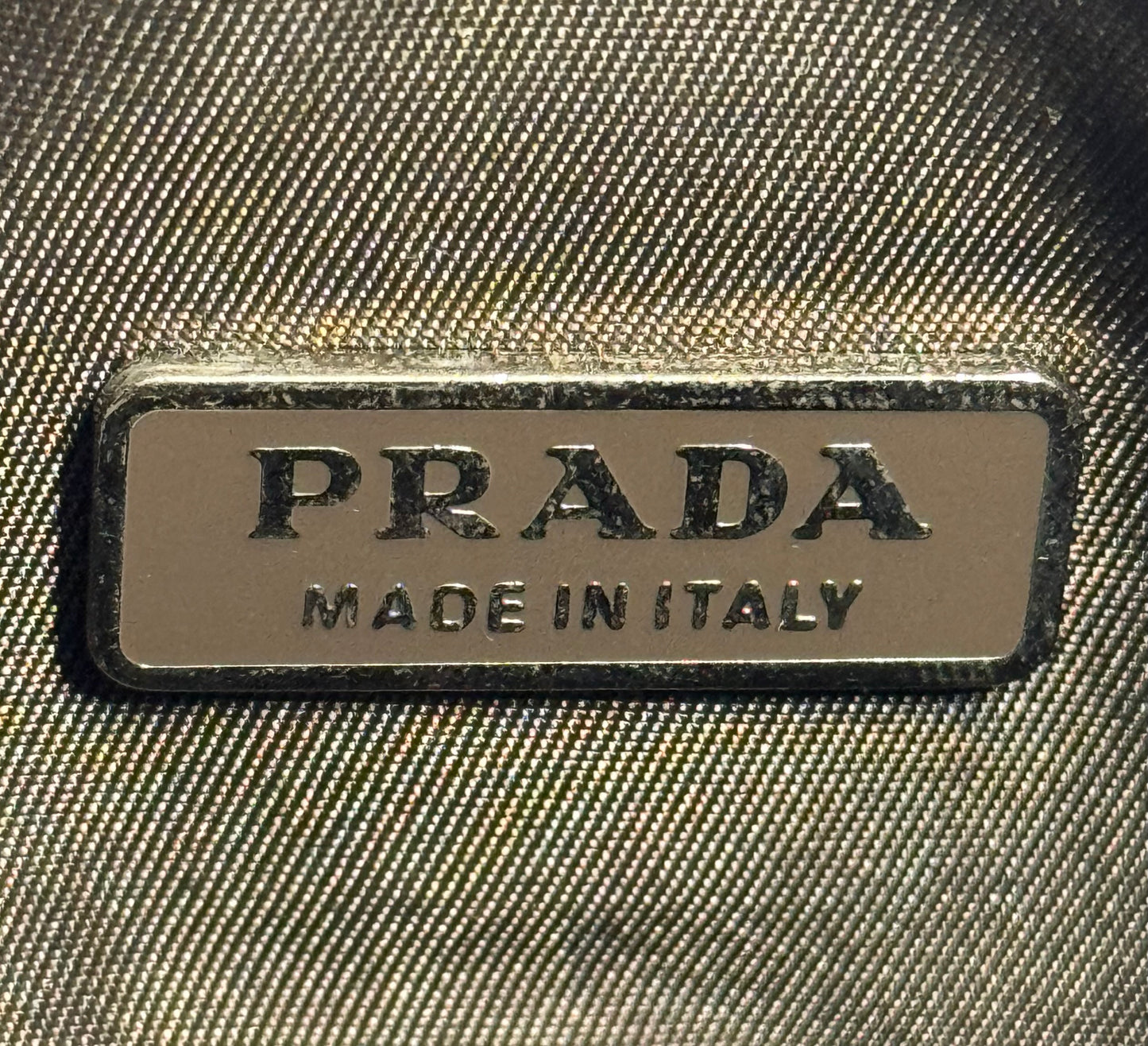 Prada Vintage Khaki Green Tessuto Nylon Shoulder Bag