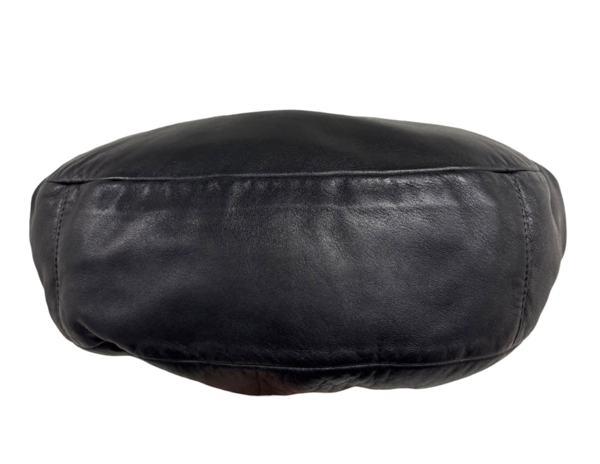 Chanel Vintage 00s Black Ultra Soft Lambskin Leather Medium Senual CC Shoulder Hobo Tote Bag