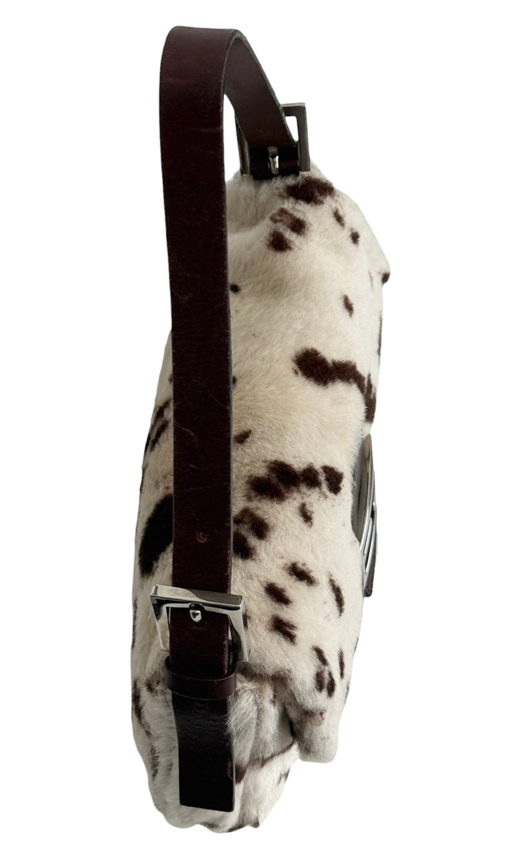 Fendi Vintage Spotted Dalmation Shoulder Baguette Bag