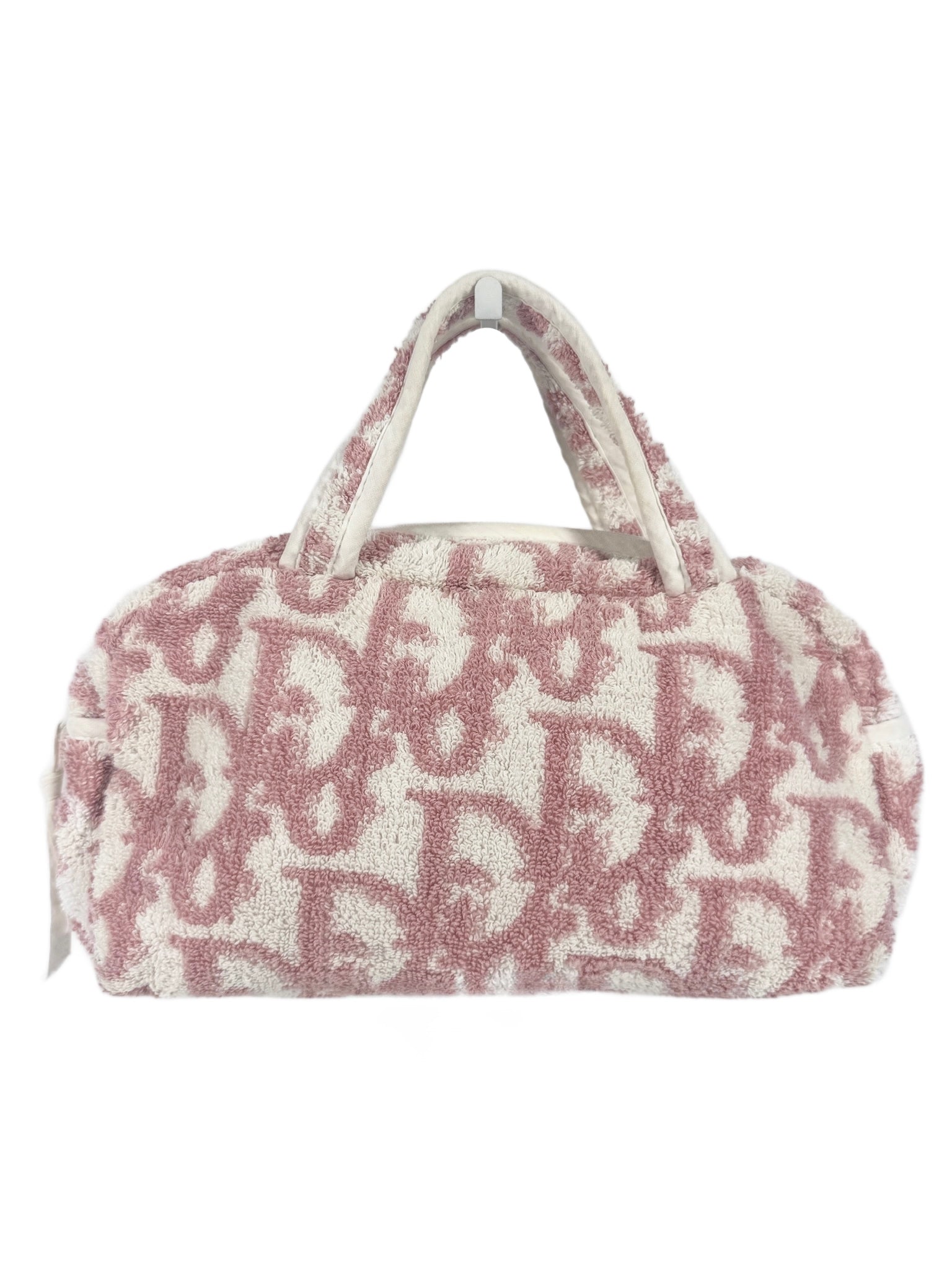 Dior Vintage Pink Monogram Diorissimo Terrycloth Cosmetic Mini Top Handle Bag