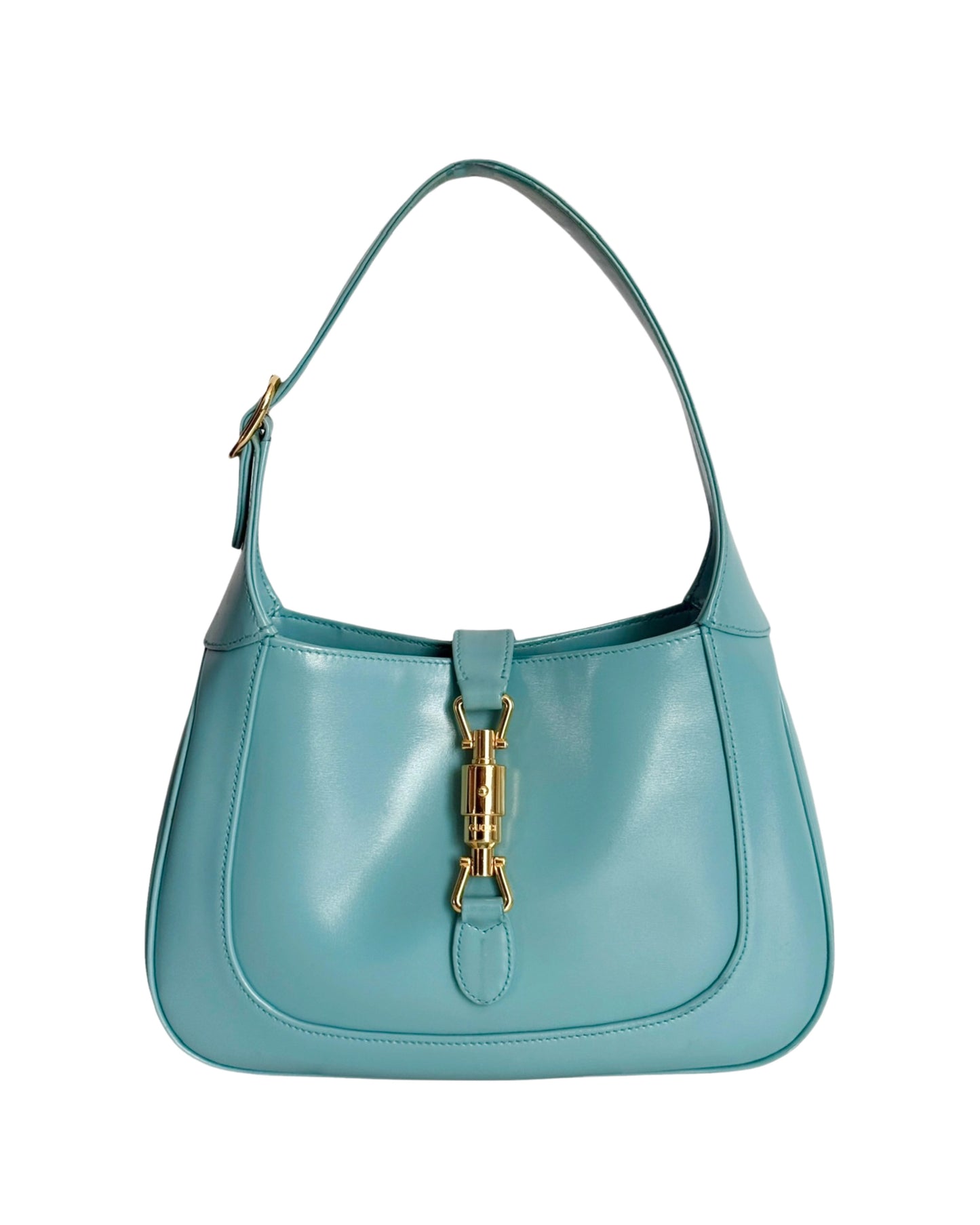 Gucci Teal Blue Leather 1961 Small 2-Way Jackie Shoulder Bag with Adjustable Long Strap