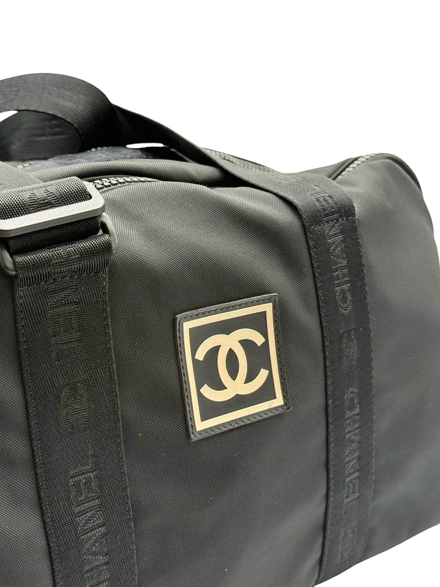 Chanel Vintage 00s Black Nylon Sport Line Duffle Bag