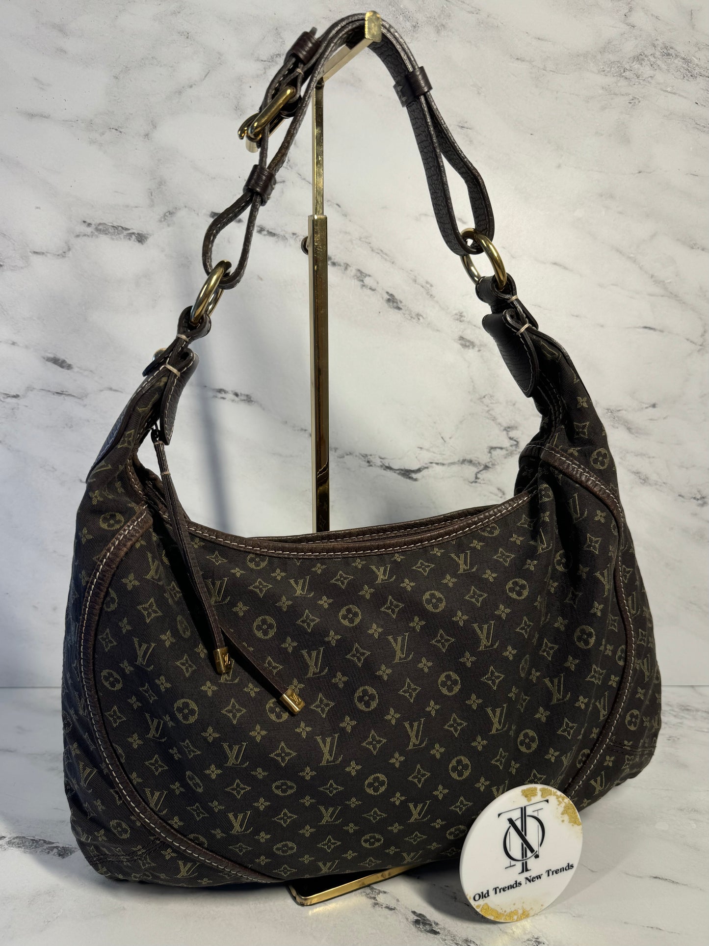 Louis Vuitton Brown Ebene Monogram Canvas Mini Lin Manon MM Shoulder Bag