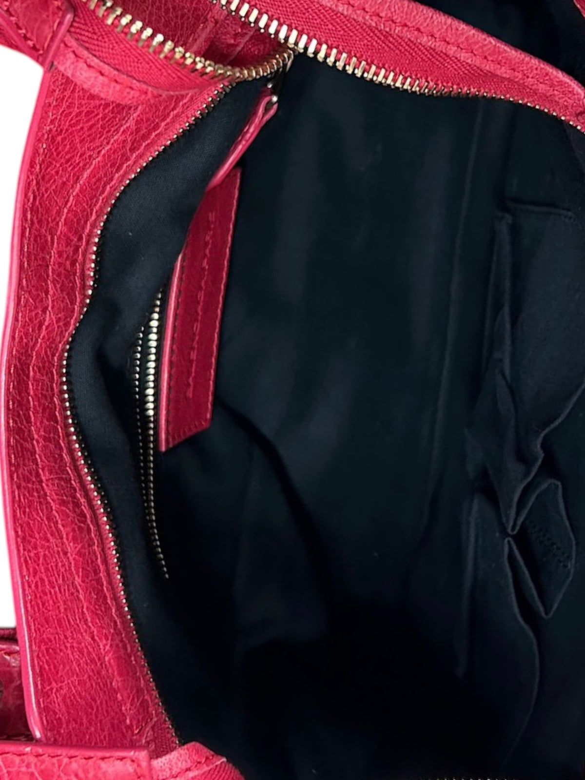 Balenciaga Vintage Red Leather Small Motocross Two-Way City Bag