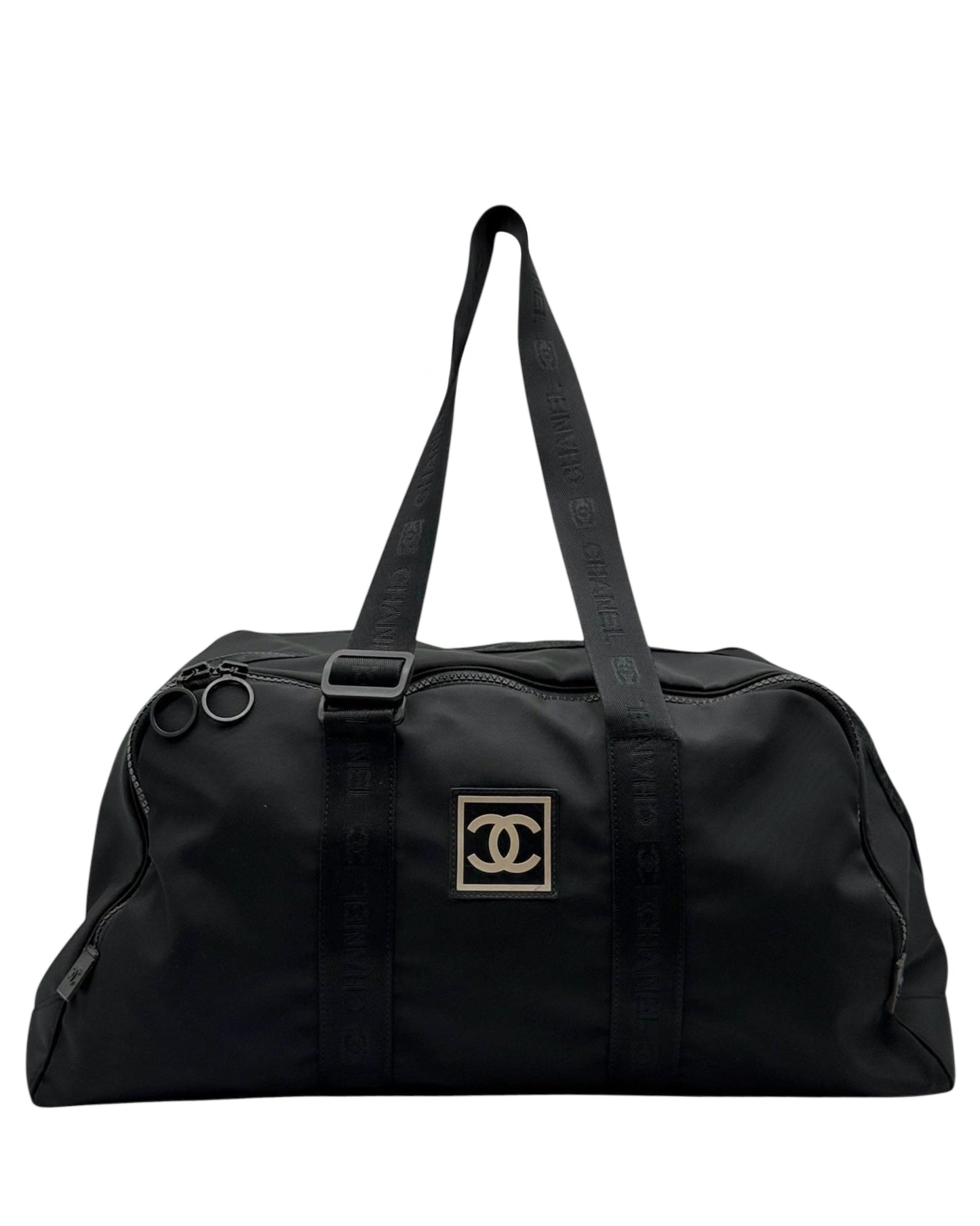 Chanel Vintage 00s Black Nylon Sport Line Duffle Bag