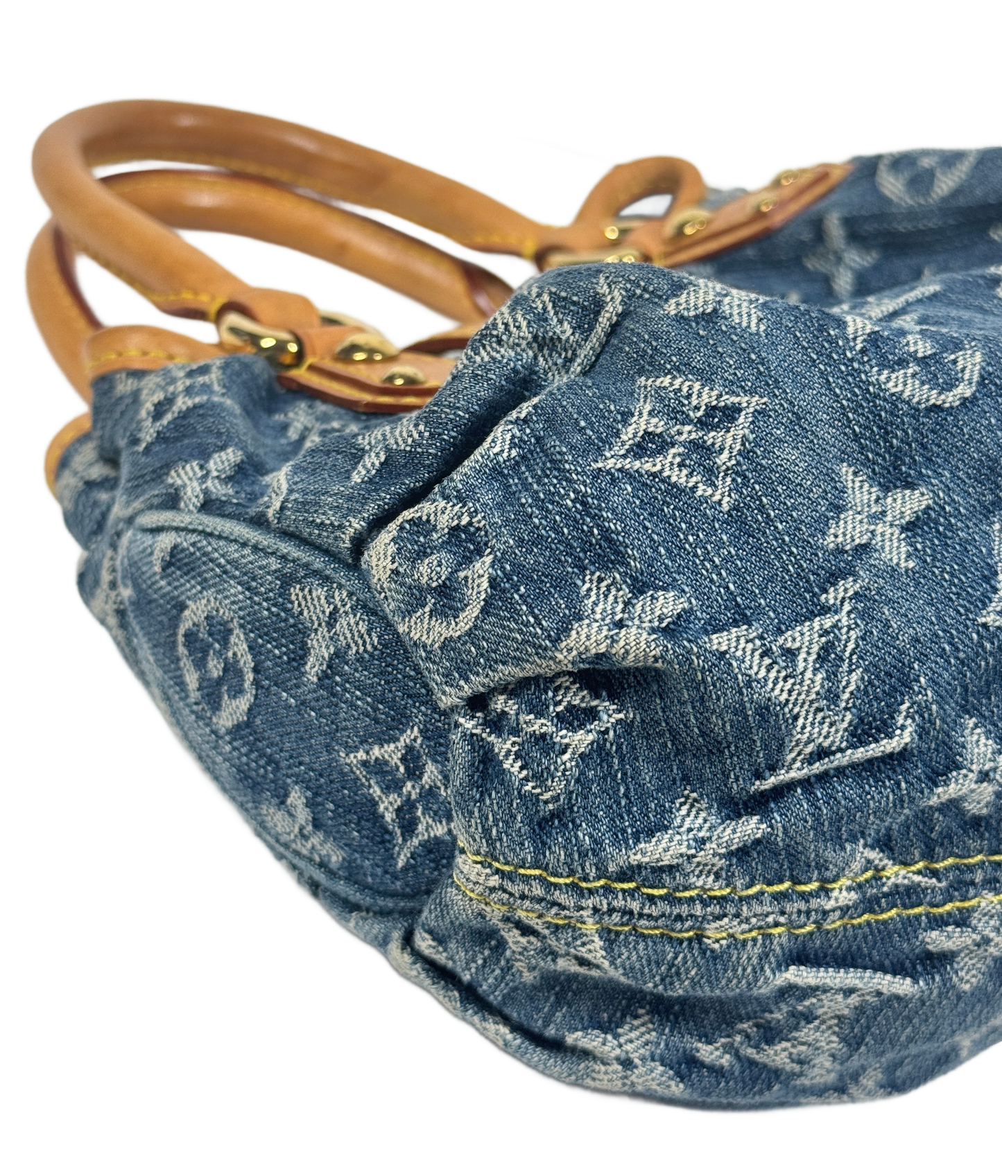 Louis Vuitton Vintage 2005 Blue Denim Monogram Mini Small Pleaty Bag