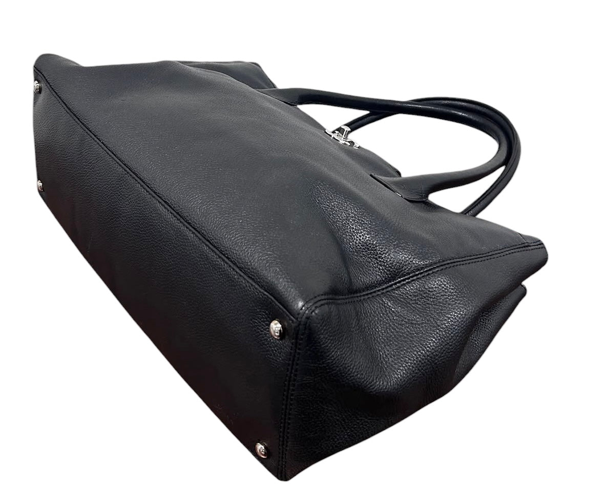 Chanel Vintage 00s Black Deerskin Medium Cerf Executive Tote Bag with SHW