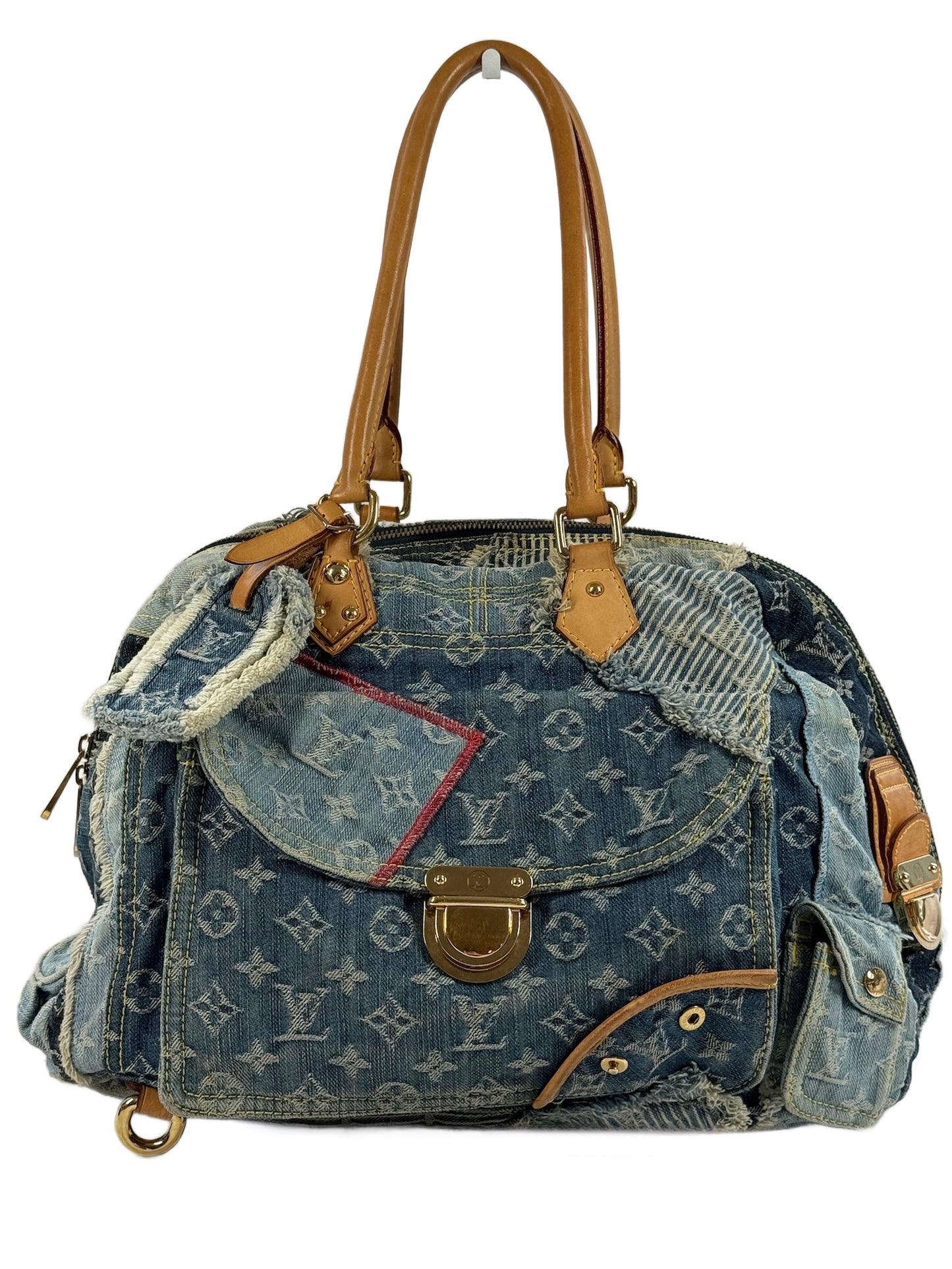 Louis Vuitton Vintage 2007 Blue Denim Monogram Patchwork Bowly Bag