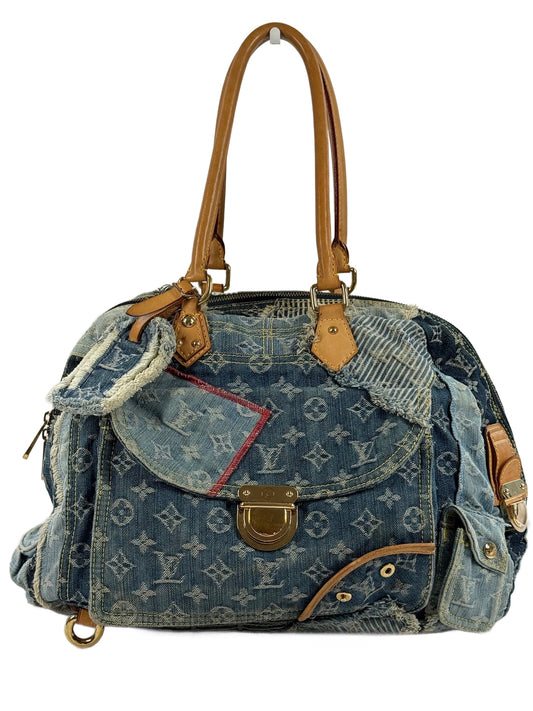Louis Vuitton Vintage 2007 Blue Denim Monogram Patchwork Bowly Bag