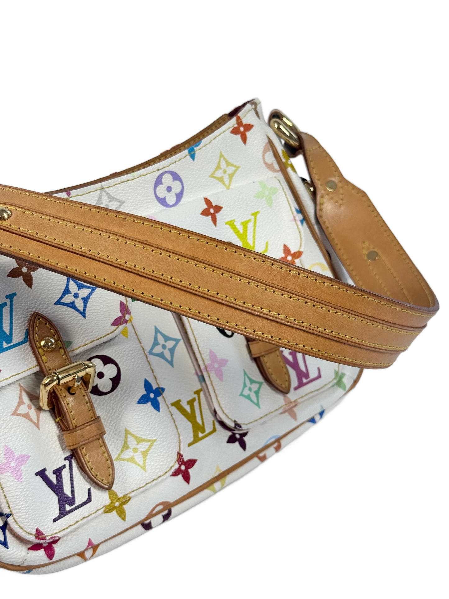Louis Vuitton Vintage 2005 Takashi Murakami Blanc / White Multicolor Monogram Lodge