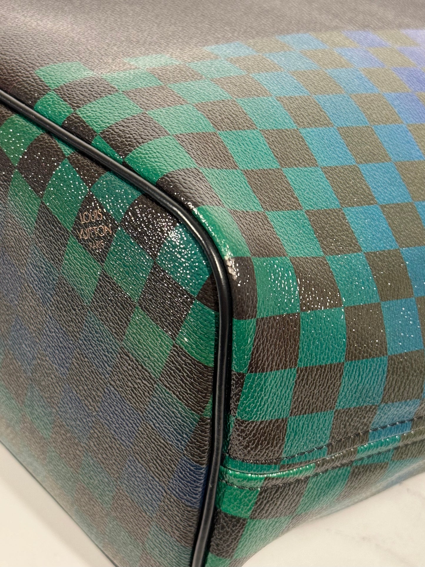 Louis Vuitton Race Checkered Neverfull MM with Pouch