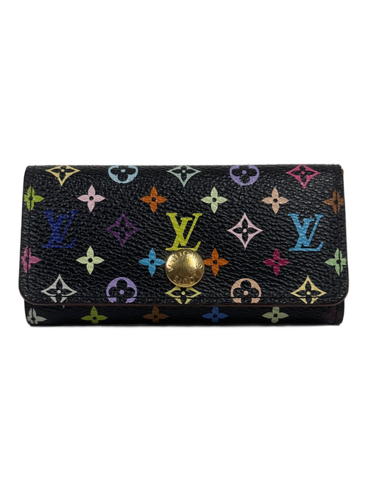 Louis Vuitton Vintage 2011 Takashi Murakami Multicolor Monogram Noir Black 4 Key Holder Wallet