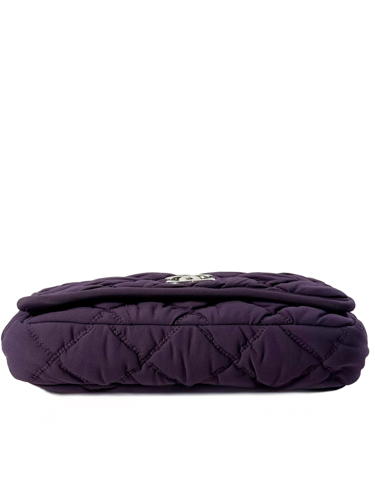 Chanel Vintage Purple Nylon Bubble Quilted Small Shoulder Flap Bag