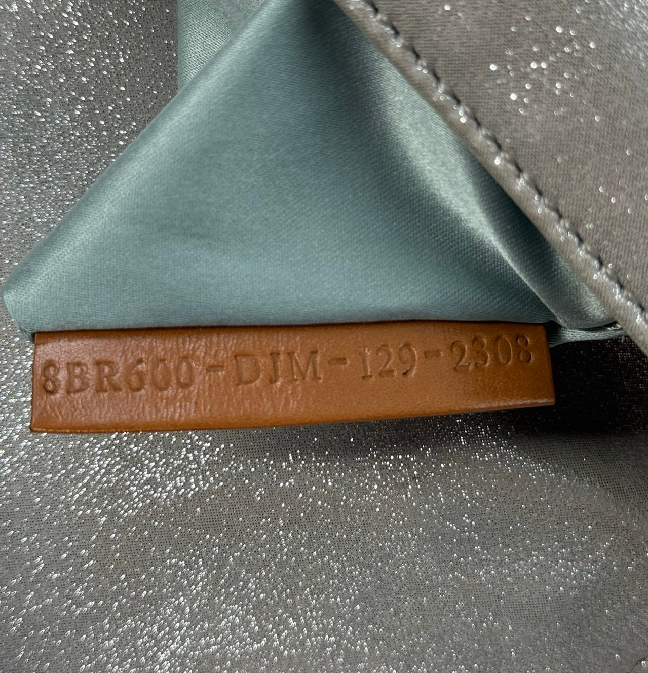 Fendi Vintage Metallic Silver Leather Crystal Logo Shoulder Baguette Bag