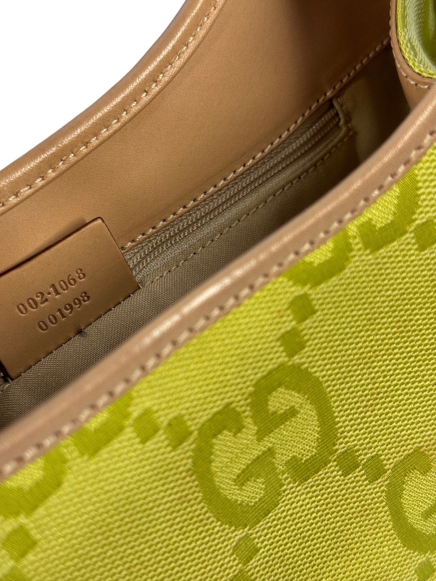 Gucci Vintage Neon Green Giant GG Monogram Small Jackie Bag