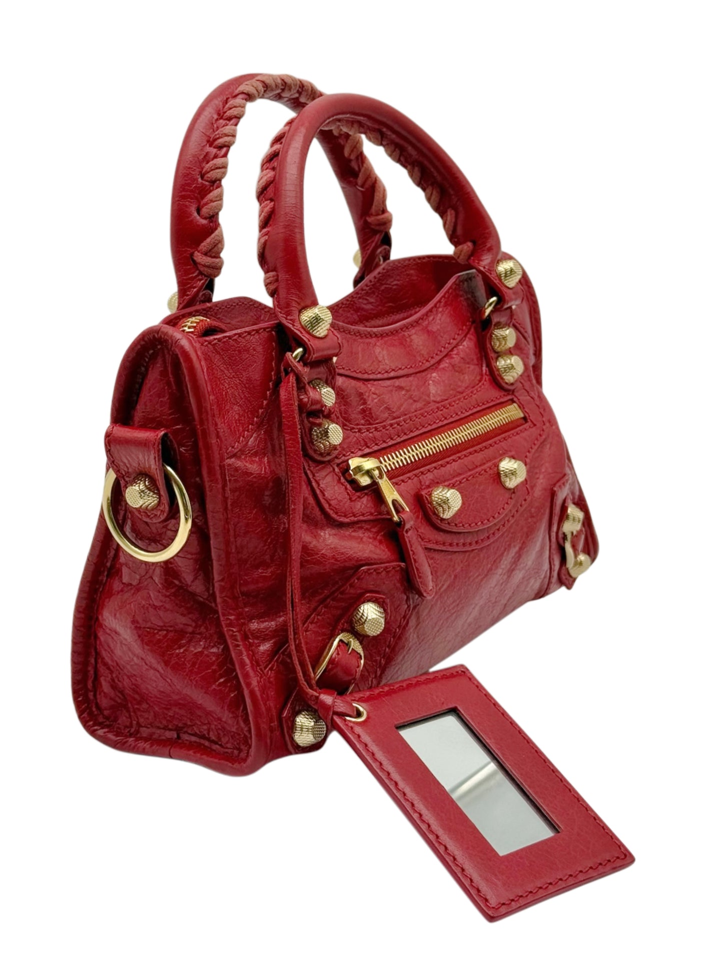 Balenciaga Vintage Red Agneau Leather Giant 12 Mini City Bag