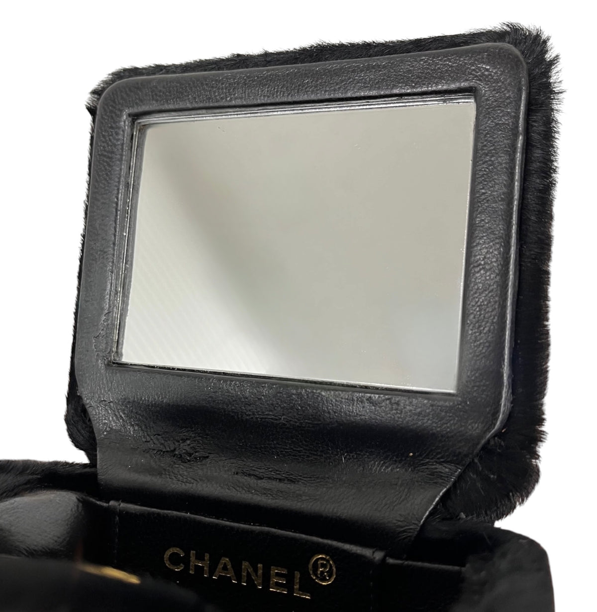 Chanel Vintage Early 90s Black Quilted Pony Hair Vanity Trunk Top Handle Clutch with AGHW