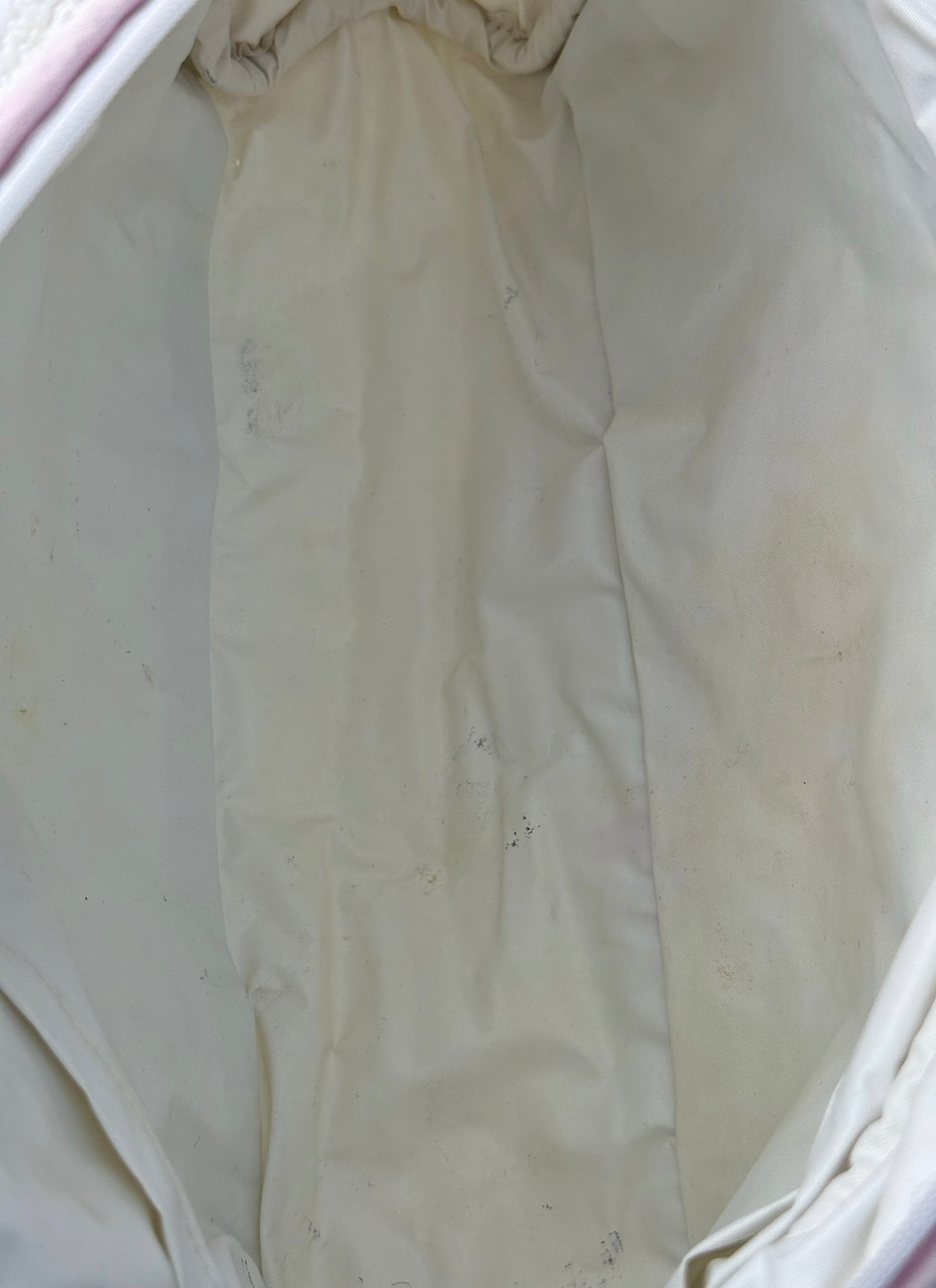 Dior Vintage 00s Ivory & Pink I <3 Dior Terry Cloth Cosmetic Mini Top Handle Bag