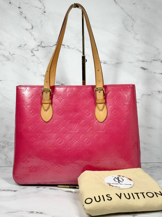 Louis Vuitton Vintage 2006 Framboise Pink Monogram Vernis Brentwood Shoulder Tote Bag