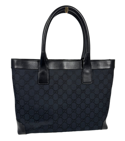 Gucci Vintage Black GG Monogram Shoulder Tote Bag