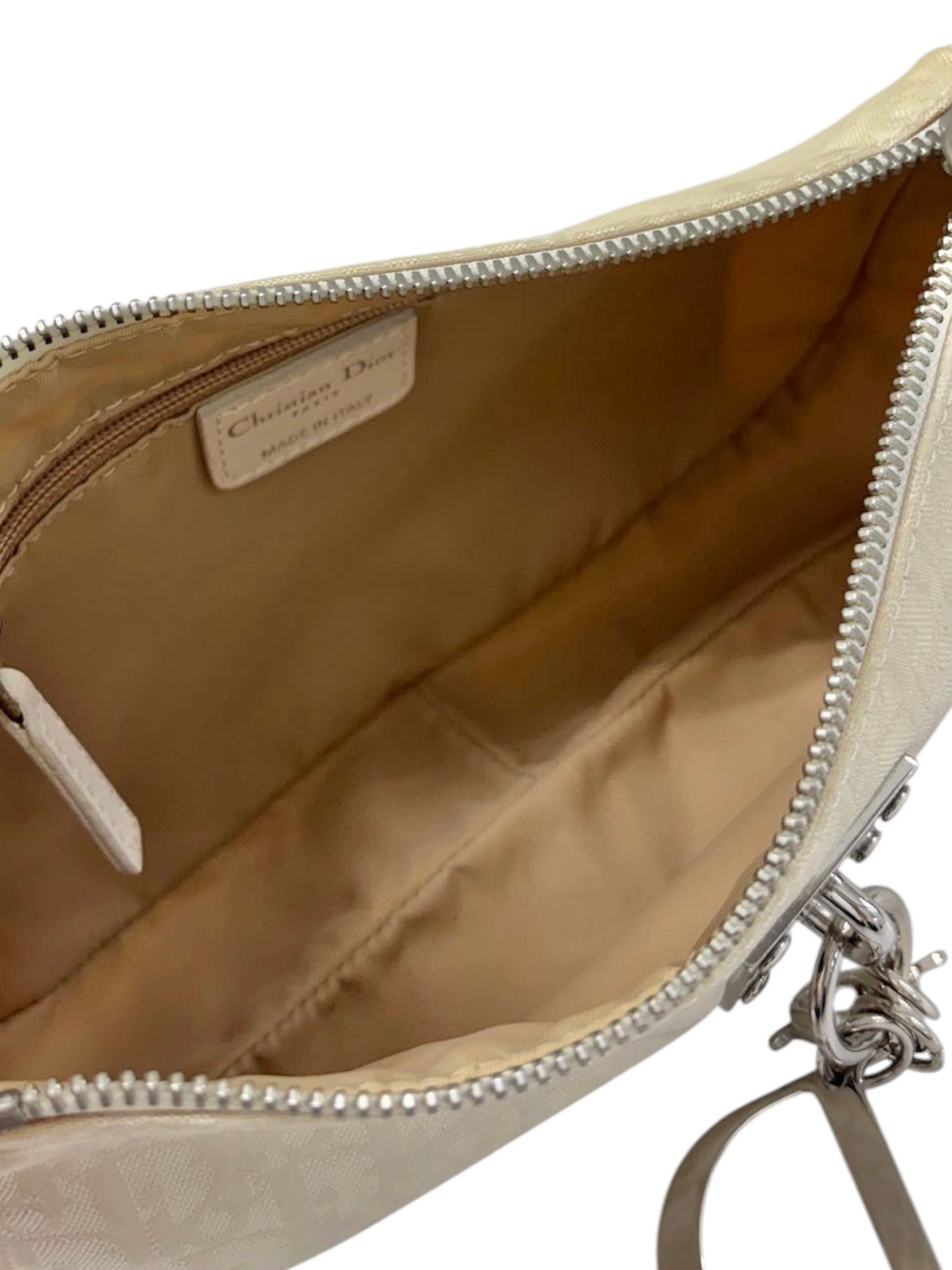Dior Vintage 2007 Ivory Diorissimo Monogram Lovely Charm Shoulder Pochette Bag