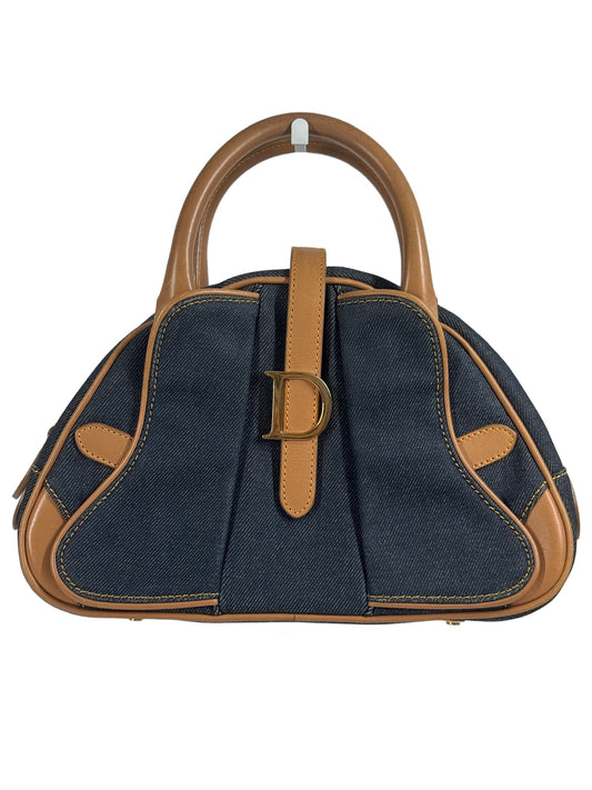 Dior Vintage Blue Denim Top Handle Bag