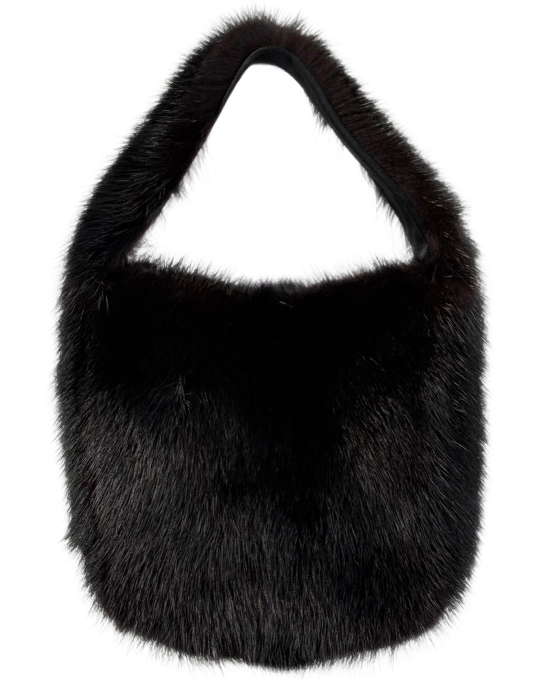 Gucci by Tom Ford Vintage Black Mink Fur Mini Top Handle Evening Bag