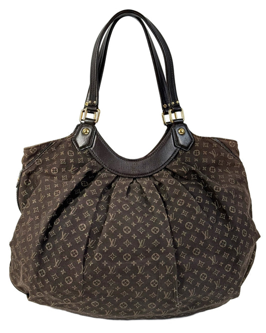 Louis Vuitton Vintage Brown Mini Lin Monogram Idylle Fantaisie Large Hobo Shoulder Bag