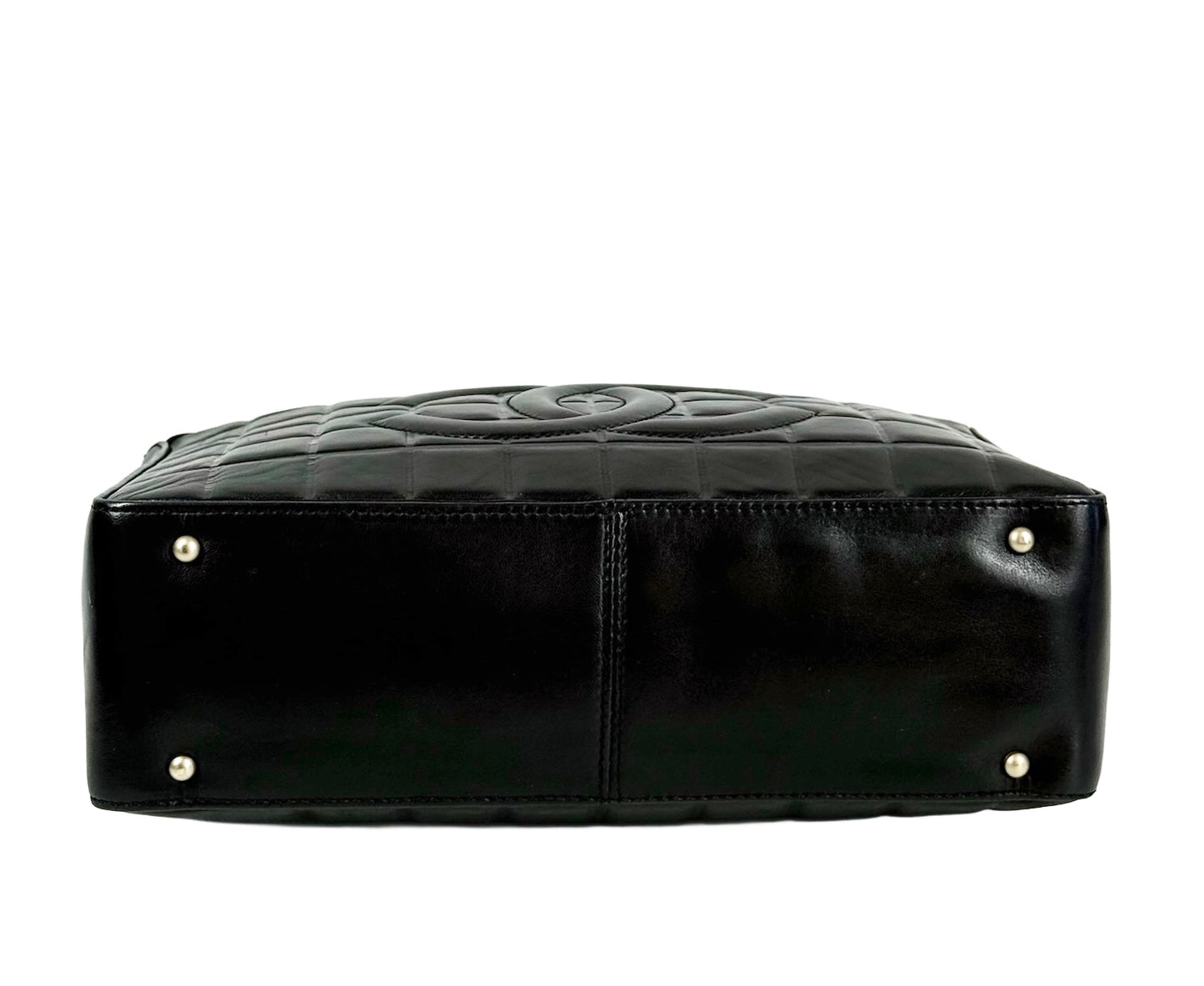 Chanel Vintage Black Lambskin Chocolate Bar Shoulder Bag