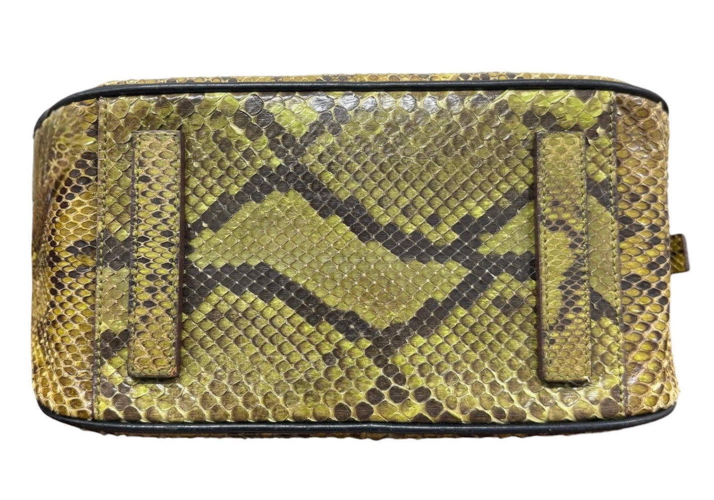 Prada Vintage Green Python Mini Bowler Top Handle Evening Bag
