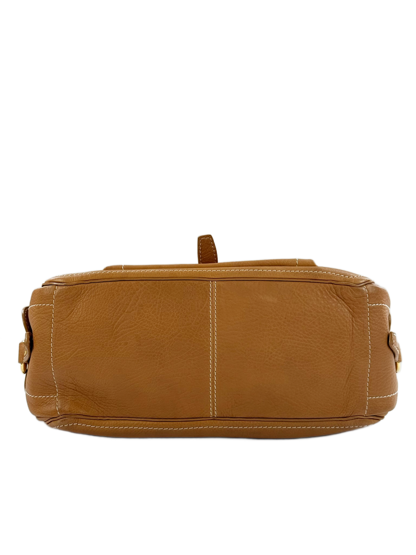 Celine Vintage Caramel Beige Leather Top Handle Bag