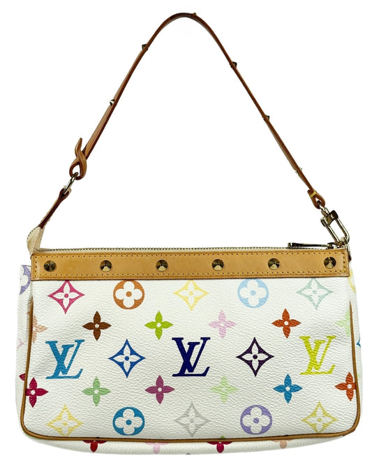 Louis Vuitton Vintage 2004 Monogram Multicolor Blanc / White Pochette Accessoires