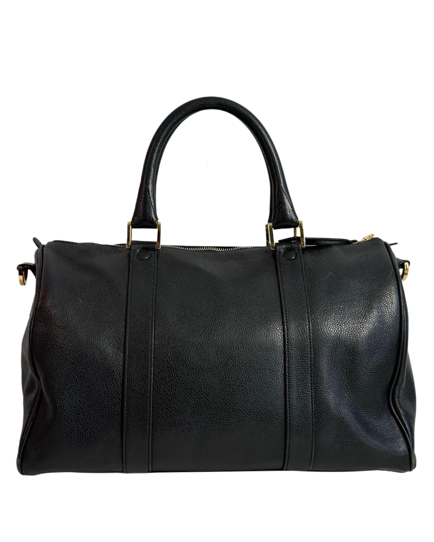 Chanel Vintage 90s Black Caviar CC Logo Small 2-Way Boston Duffle w 24K GPHW