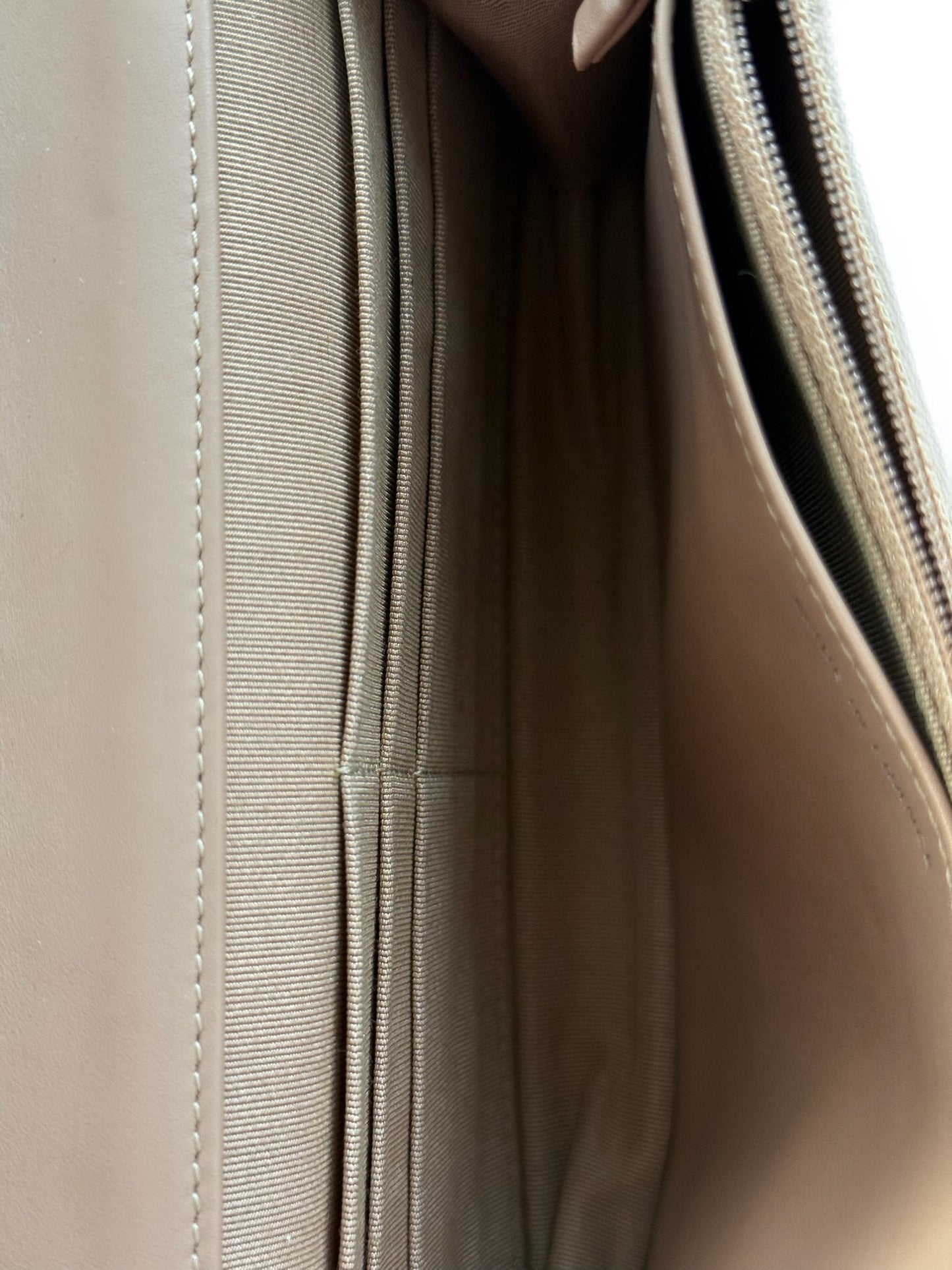 Chanel Black Calfskin Beige CC Wild Stitch Wallet on Chain