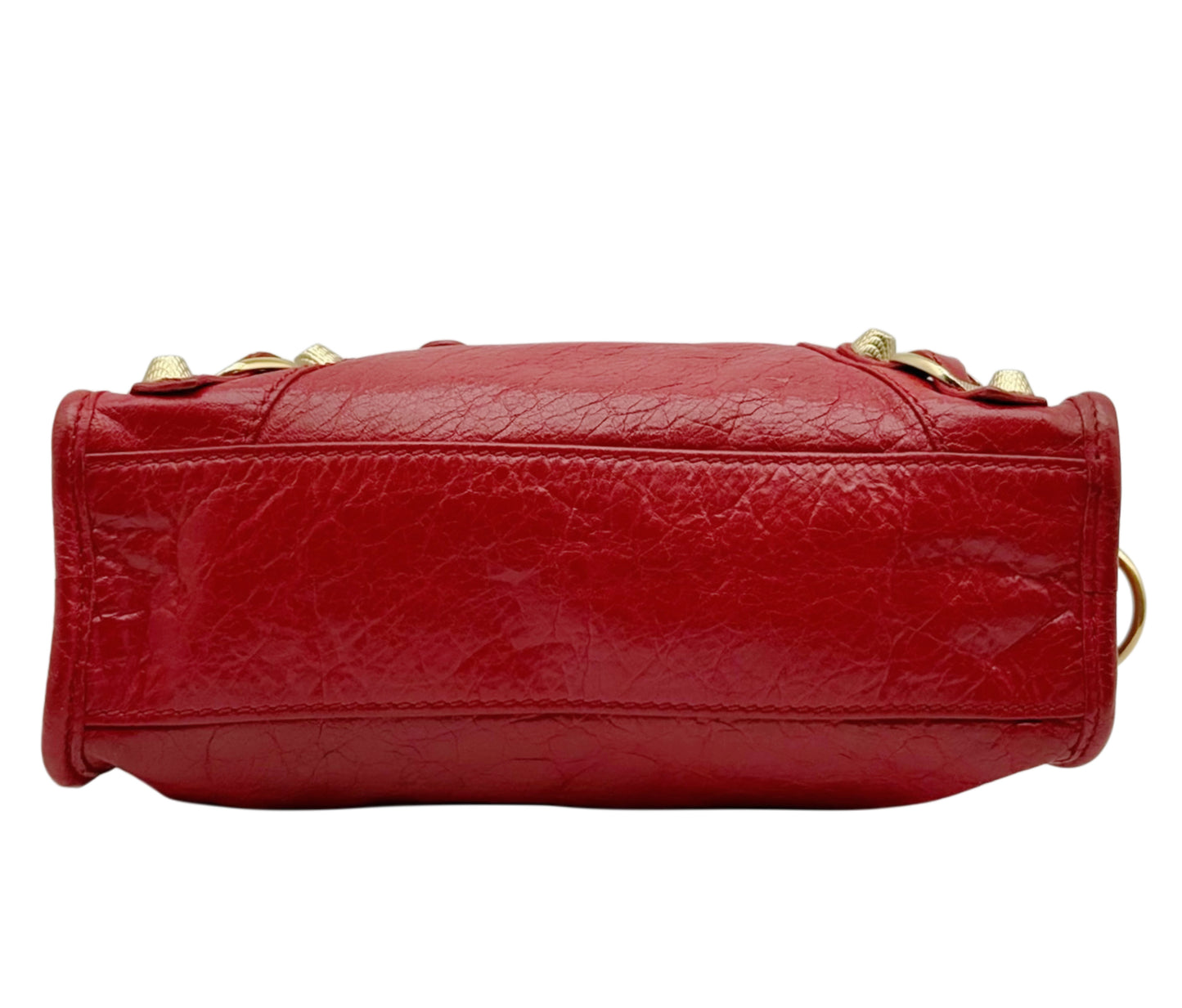 Balenciaga Vintage Red Agneau Leather Giant 12 Mini City Bag