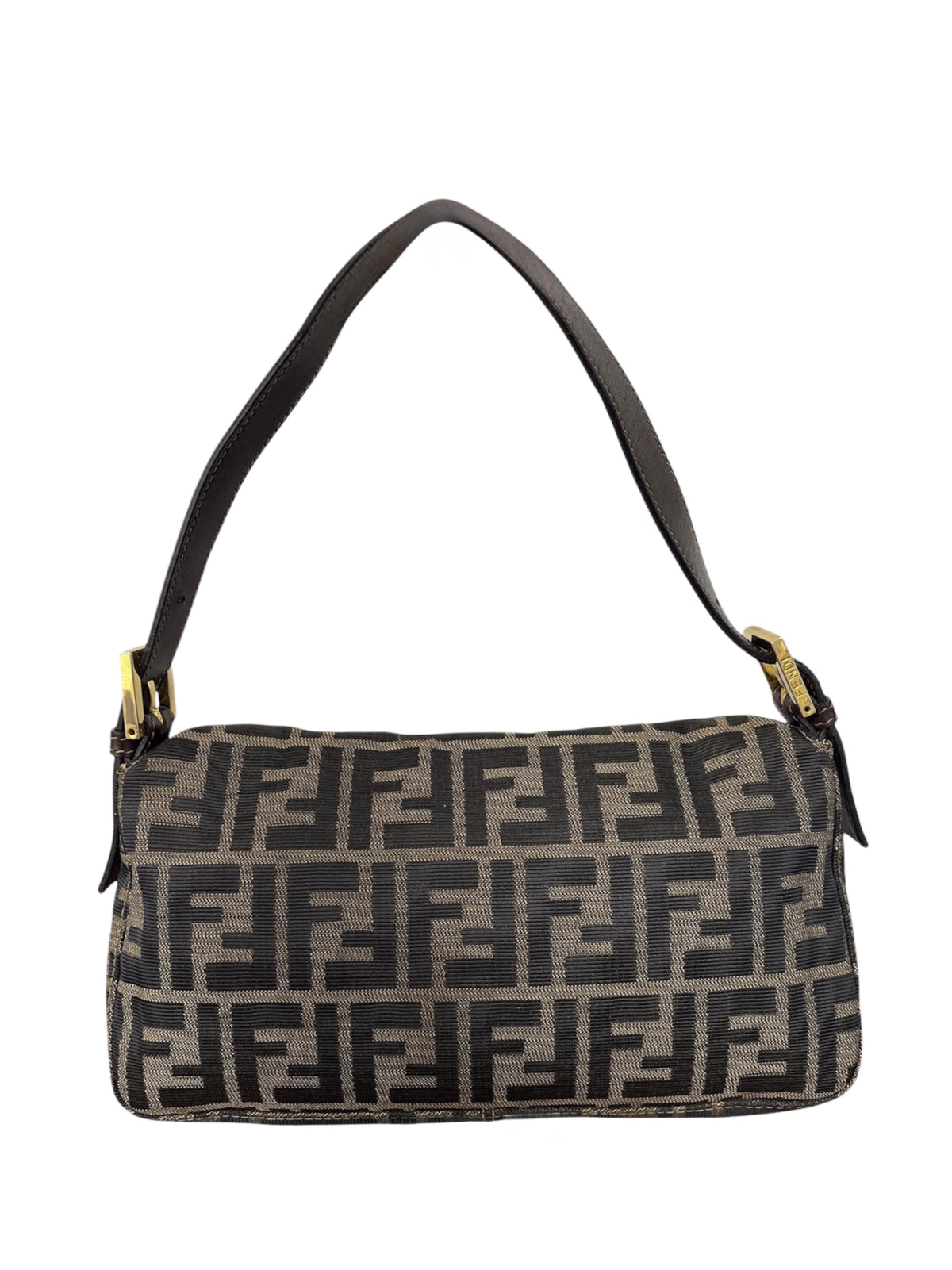 Brown Classic Zucca Monogram Shoulder Baguette Bag with GHW